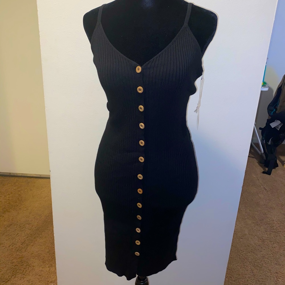 Black knit dress